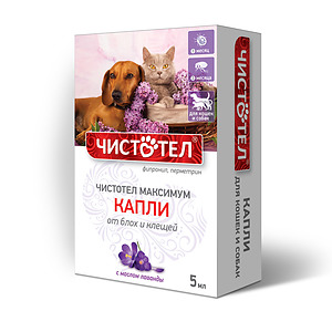 CHISTOTEL Drops against fleas and ticks for cats and dogs (5 ml)