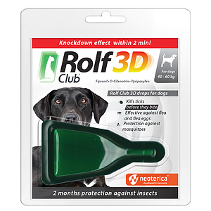 Rolf Club 3D Spot-on against ticks and fleas for dogs 40-60 kg