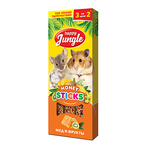 Sticks for small rodents, honey&fruits, 3 sticks