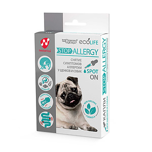 Ecolife STOP ALLERGY for puppies and dogs, aroma spot-on, 10 ml 