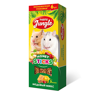 Sticks for small rodents, 3 flavors, 6 sticks.