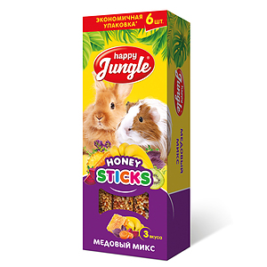 Sticks for rabbits, guinea pigs, and chinchillas, 3 flavors, 6 sticks